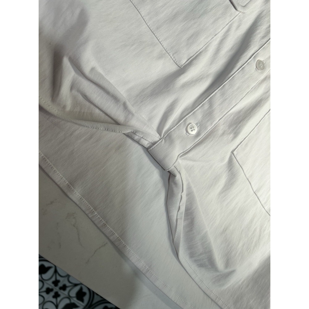 Antonio Melani Top Cropped Twisted Blouse Button Sz XL White EUC Whimsigoth Y2K - Picture 10 of 12